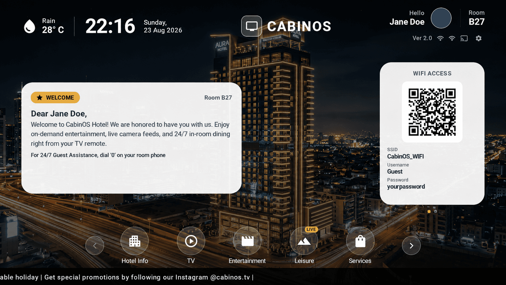MyCabin OS Custom Smart TV Dashboard